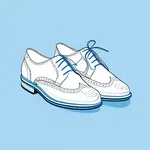 white and blue wingtip shoes image